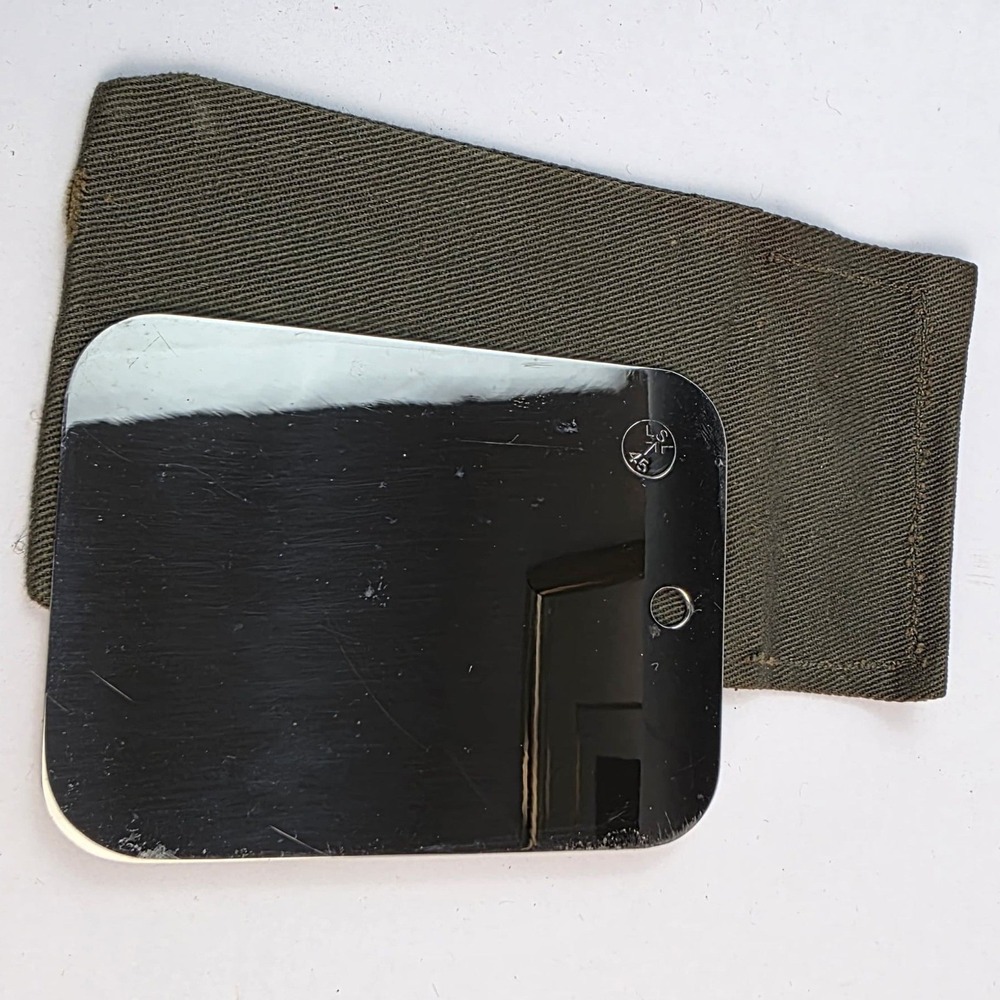 Vintage 1945 British Military Signal Mirror Lsl 45 Broad Arrow With Pouch Wwii